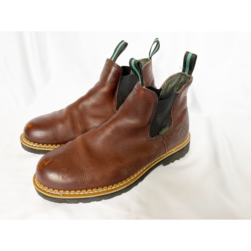 Georgia Giant Boot Men's Romeo Pull On Waterproof Leather Boots Brown Size 11